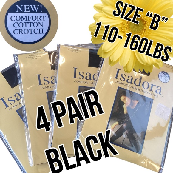 🌸Pantyhose 4 Pack Black Size B - Picture 1 of 6